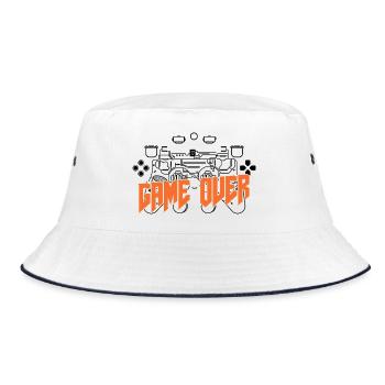 Game Over Retro Orange Bold - Bucket Hat - white/navy - Front