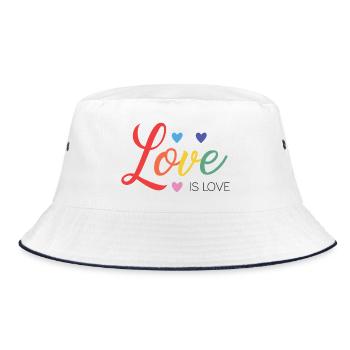 LGBT-Pride-Monat – Liebe ist Liebe - Bucket Hat - Weiß/Navy - Vorne