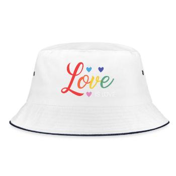 LGBT Pride Month - Liebe ist Liebe - Bucket Hat - Weiß/Navy - Vorne