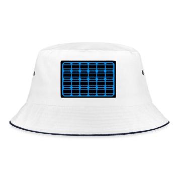 Solarpanel Photovoltaik Icon - Bucket Hat - Weiß/Navy - Vorne