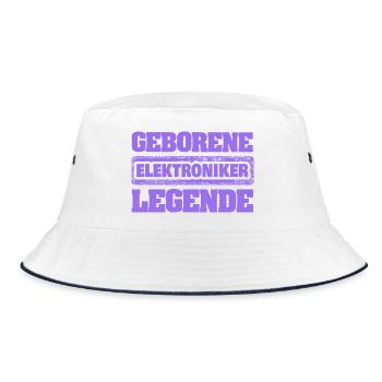Elektroniker - Bucket Hat - Weiß/Navy - Vorne
