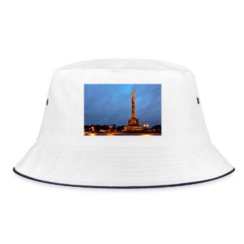 Berlin Victory Column at Dusk - Bucket Hat - white/navy - Front