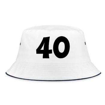 40 - Bucket Hat - white/navy - Front