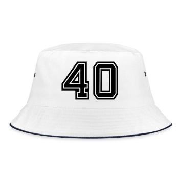 40 - Bucket Hat - white/navy - Front