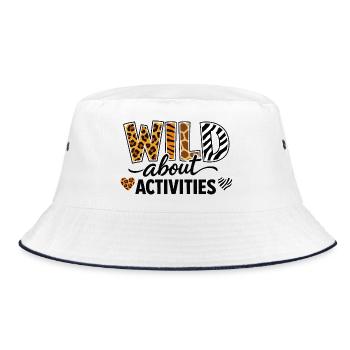 Wild About Activities Safari Animal Print Design - Bucket Hat - white/navy - Front
