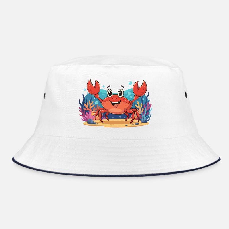 Cheerful underwater crab Bucket Hat