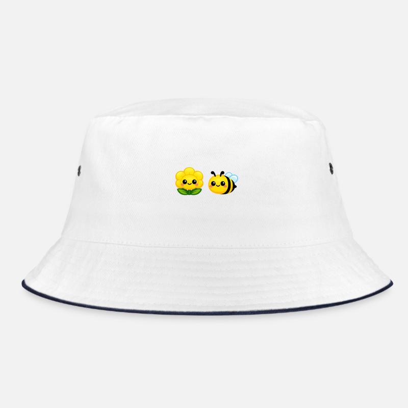 Sunny Bloom und Bee Duo Kawaii-Stil Bucket Hat