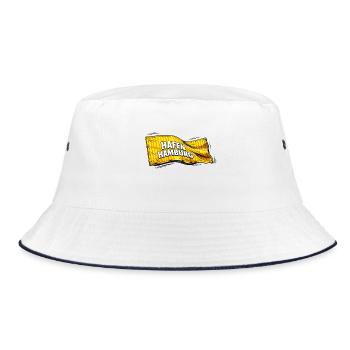 Hafen Hamburg Flaggen-Design - Bucket Hat - Weiß/Navy - Vorne