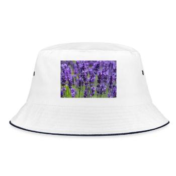 Lavender Field Dreamscape - Bucket Hat - white/navy - Front