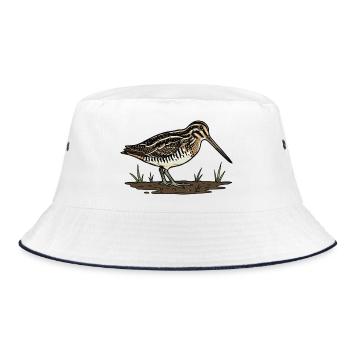 Snipe, Snipe, Tarnvogel - Bucket Hat - Weiß/Navy - Vorne