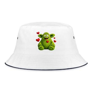 Monster - Bucket Hat - Weiß/Navy - Vorne