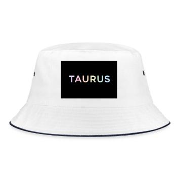Taurus Gradient Typography - Bucket Hat - white/navy - Front