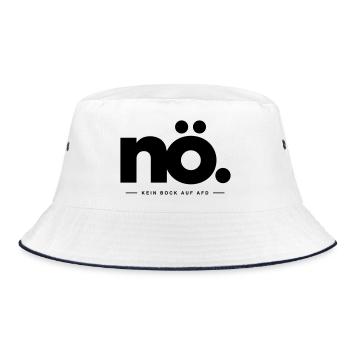 NÖ - Kein Bock auf AfD - Bucket Hat - Weiß/Navy - Vorne