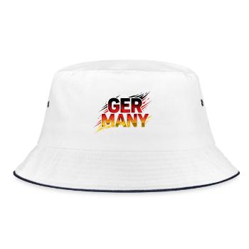 fusball Nationalmannschaft, fussball Deutschland,  - Bucket Hat - Weiß/Navy - Vorne