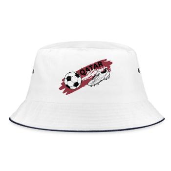 Qatar Football Fan Jersey Doha Soccer Soccer - Bucket Hat - white/navy - Front