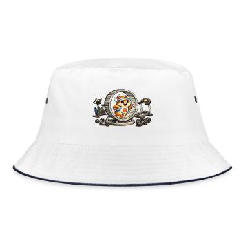 Hamster Athlete on a Wheel - Bucket Hat - white/navy - Front