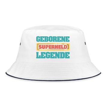 Legende Superheld - Bucket Hat - Weiß/Navy - Vorne