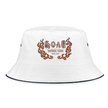 SOAG Garage Gear 1976 Flames Logo - Bucket Hat - white/navy - Front
