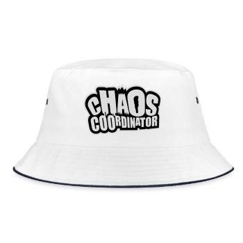 Chaos Coordinator Funny Title Parents Teacher Logo - Bucket Hat - white/navy - Front