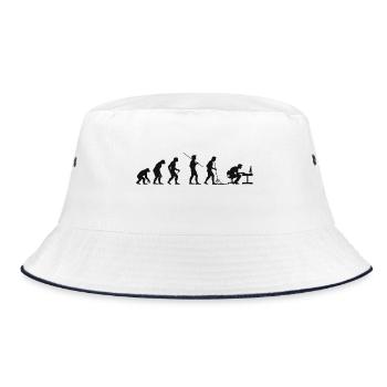 Evolution Computer Nerd PC Nerd IT Technik - Bucket Hat - white/navy - Front