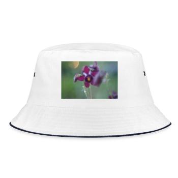 Mirela, Midnight Columbine - Bucket Hat - Weiß/Navy - Vorne
