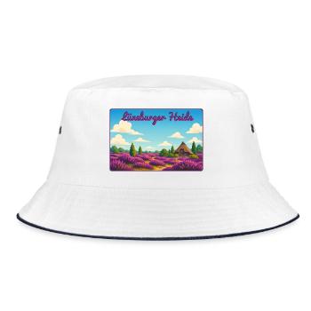 Lüneburger Heide - Bucket Hat - Weiß/Navy - Vorne