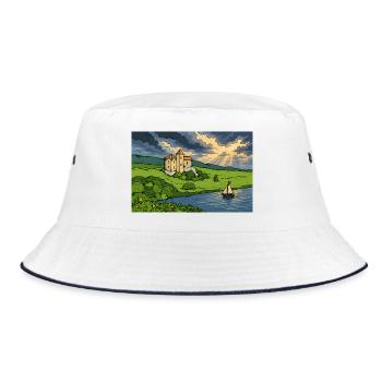 Castle by the River Sunset - Bucket Hat - white/navy - Front