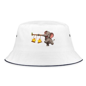 Aventure de balançoire éléphant et poussin - Bob - blanc/marine - Devant
