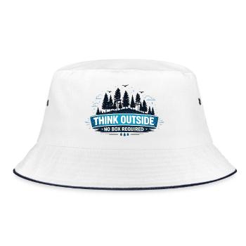 Outdoor Hiking Gift for Adventure Lover - Bucket Hat - white/navy - Front