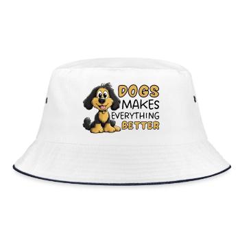 Cocker Spaniel Dogs Make Everything Better - Bucket Hat - white/navy - Front