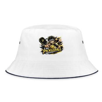 ICH BIN PICKLEBALL - Bucket Hat - Weiß/Navy - Vorne