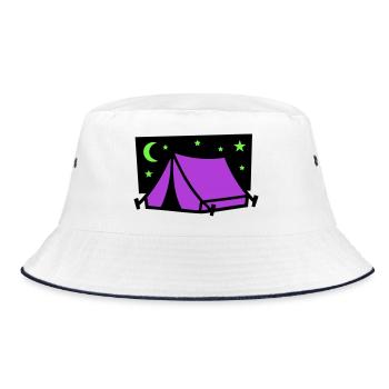Graphique étoile de tente de camping - Bob - blanc/marine - Devant