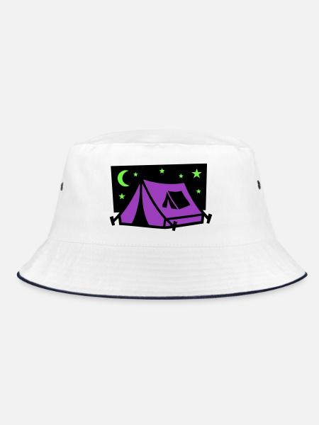 Festival Tent Night Logo - Bucket Hat - white/navy - Front