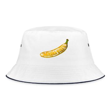Yellow Banana Pop Art - Bucket Hat - white/navy - Front