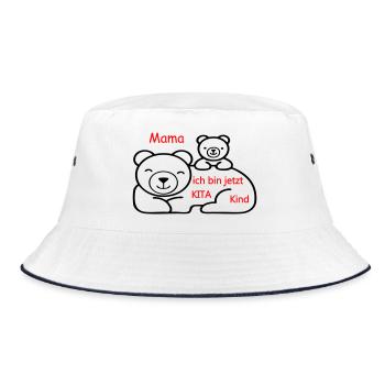 Kita Kind - Bucket Hat - Weiß/Navy - Vorne