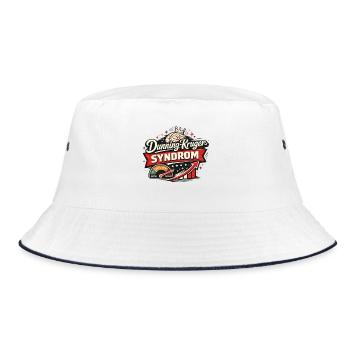Dunning-Kruger Syndrom – Grafik - Bucket Hat - Weiß/Navy - Vorne