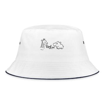 Giraffes and Hippopotamus: True Love - Bucket Hat - white/navy - Front