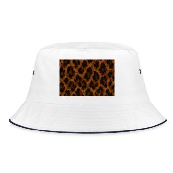 Textured Golden Leopard - Bucket Hat - white/navy - Front