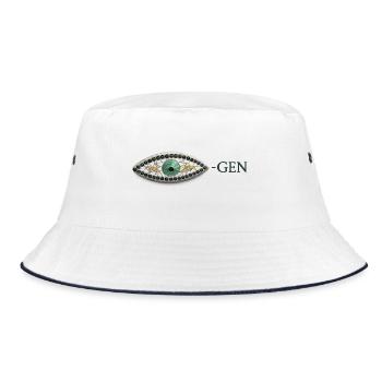 Eye mosaic with emerald pattern Gen - Bucket Hat - white/navy - Front