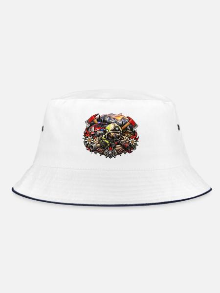 Feuerwehr Einsatzkunst - Bucket Hat - Weiß/Navy