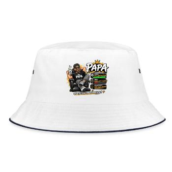 Papa -Lustiges Geschenk- - Bucket Hat - Weiß/Navy - Vorne