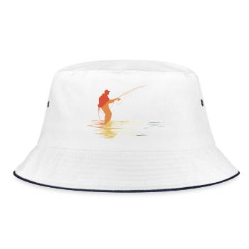 Fischer Sketch Retro Style - Bucket Hat - white/navy - Front