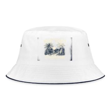 West Coast California Surfstrand - Bucket Hat - Weiß/Navy - Vorne