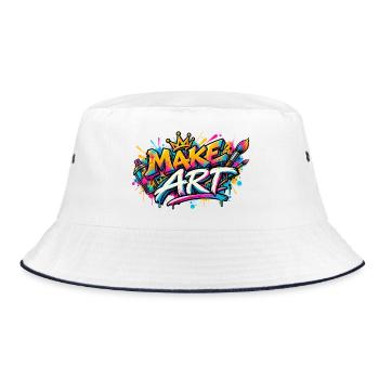 Make Art Graffiti Farbexplosion - Bucket Hat - Weiß/Navy - Vorne
