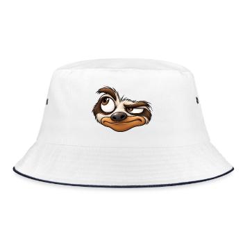 Sloth Side Eye - Bucket Hat - Weiß/Navy - Vorne
