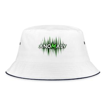 Anomaly Glitch Grün - Bucket Hat - Weiß/Navy - Vorne