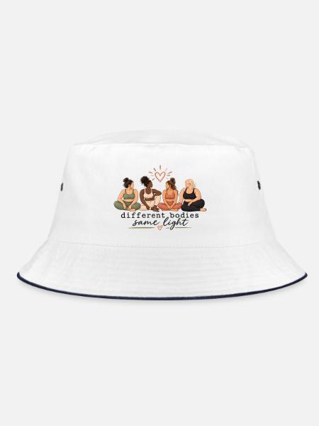 Different Bodies Same Light – Body Positivity - Bucket Hat - Weiß/Navy