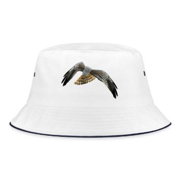 Wiesenweihe Circus Pygargus - Bucket Hat - Weiß/Navy - Vorne