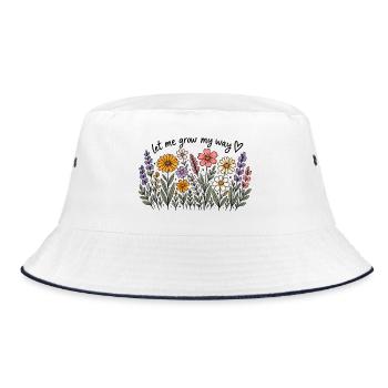 Let Me Grow My Way - Bucket Hat - Weiß/Navy - Vorne