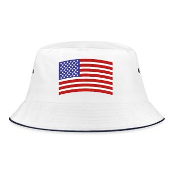 Flagge der Vereinigten Staaten - Bucket Hat - Weiß/Navy - Vorne